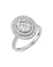 Bloomingdale's Fine Collection Diamond Oval Cluster Ring in 14K White Gold, 1.50 ct. t. w.