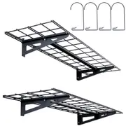Garage Storage Shelving, 2 Pack, 48 x 12 in Heavy Duty Garage Shelves Wall Mounted, 400 lbs Load Capacity(Total) Garage Storage Rack Floating Shelves, Suitable for Shop, Shed, Garage