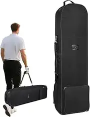 Golf Club Travel Bag - Heavy Duty Golf Pouch | Foldable Large Capacity Sports Accessories Bag with Wheels for Gym Camping Commuting Vacation Travel Backpacking