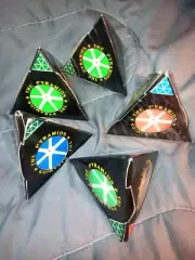 5 Rubik's Pyramid Cube 3D Puzzle Brain Teaser Vintage 1980's in Box