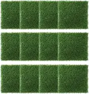 Artificial Grass Square Tiles - 12 x 12 Inch Small Turf Grass, 1.38inch Pile Height Craft Indoor Outdoor Home Halloween Christmas Decorations, 12 Pack