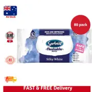 Sorbent Silky White Flushable Wipes 80 Pack-Au