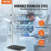 Lab Stand Support Laboratory Retort Support Stand 2 Sets Steel Lab Stand 23.6" Rod and 8.3" x 5.3" Cast Iron Base Includes Flask Clamps Burette