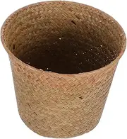Hand Woven Seagrass Storage Basket Versatile Desktop Basket for Household Organization for Flower Pots Waste Storage Home Decor