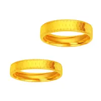 在飛比找momo購物網優惠-【迎鶴金品】黃金9999 魚鱗情侶對戒指(3.64錢)