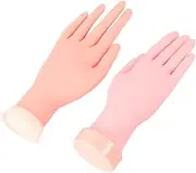 Beatifufu 2pcs Training Fake Hand Acrylic Nails Nail Practice Modle Nail Hand Practice Model Nail Hand Model Nail Practice Hand Model Hand Maniquine Nail Display Hand Nail Piece Movable