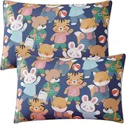 Cartoon Pillow Case, 2 Pack Cotton Animal Pillow Covers, Soft Breathable Pillow Shams Fleece Pillow Cases for Bed, Travel, 40×60cm