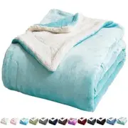 Sherpa Fleece Bed Blanket King Size,Super Soft King(90x104 Inches) Turquoise