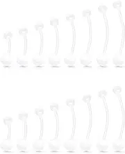 [Ocptiy] 14G Clear Plastic Belly Button Ring Pregnancy Belly Rings Maternity Navel Rings for Sport Pregnant Women Flexible Belly Piercing Retainer Long bar 10-38mm