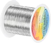 uxcell 0.2mm Jewelry Wire, 32 Gauge 328FT Craft Wire Copper Beading Wire for Jewelry Making/Planting/Weaving/DIY Crafting, Soft Metal Wires [100M, Silver White]