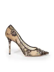 Lace & Crystal Embellished Pumps