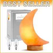 Unique 5 lbs Himalayan Salt Lamp with Vintage Wood Base & Adjustable Dimmer