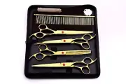 7.5" New Colorized Professional Pet Dog Cat Hair Grooming Scissors Kit Case Set