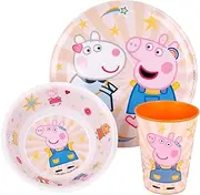 Stor 8412497412594Melamine Dinnerware 3-Piece Set Without Border, Peppa Pig Kindness Counts