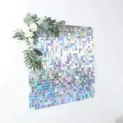 24 IRIDEDESCENT BLUE Square Sequin Shimmer Wall Photo Backdrop PANELS Party