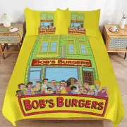 a1191 Bob\'s Burgers Duvet Cover Set, 3 Piece Bedding Set 86x70" Double Sided Printing Decorative Comforter Cover Set (1 Duvet Cover + 2 Pillow Shams)