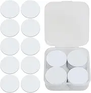50PCS NFC Tags NT AG215, 25mm(1 inch) Round Cards Blank White NFC Tags with Storage Box with Adhesive Back for Easy Fixing Compatible with Am ii bo NFC Enabled Mobile Phones and Devices