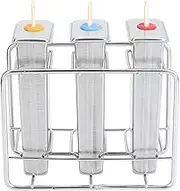 Haofy 304 Stainless Steel Popsicle Molds and Rack Set, DIY Ice Cream Mould, Ice Pop Maker with Wooden Sticks, BPA, with Brush Kit (3 Consecutive Flat Head Flat Plate + Stainless)