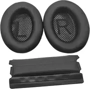 Ear Pads and V2 Velcro Headband Cushion Pad for Bose QuietComfort 35 QC35 & QC35 II (Black)