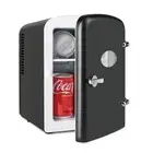 Mini Fridge Portable 4L/6 Can Small Refrigerator for Bedroom Office Car Black