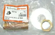 Wolverine Brass 93715 Shank Inlet w/ Lock Nut & Washer Assembly - 3/8" x 1-7/8"