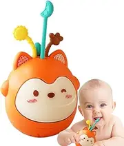Pull String Sensory Toy, Silicone Sensory Toys with Music and Light, Fine Motor Educational Learning Activity for Travel Playpen Road Trip Use