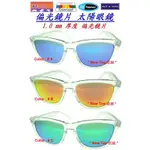 靚亮透明鏡框偏光墨鏡 + 1.0MM厚度 炫彩多層鍍膜反射水銀 POLARIZED 寶麗萊偏光鏡片_台灣製_B-28-A