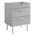 Modway Daybreak 23.5" Particleboard MDF Wood and Metal Bathroom Vanity in Gray