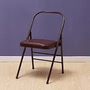 Eqvexd Yoga Chair,Pilates Chair,Yoga Chair Iyengar,Backless Yoga Chair Prop,Folding Stools with Foot Pads,Double Beam Backless Yoga Auxiliary Chair,Brown