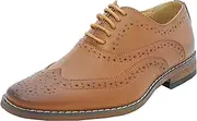 [Goor] Boys Tan Brown Leather Lined Lace Up Smart Brogues Shoes Size 10-5.5