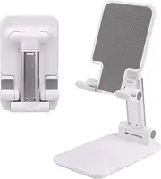 Mobile Phone Stand Table Mobile Phone Holder Foldable Portable Phone Stand with Adjustable Viewing Angle for Tablets E-Reader Mobile Phones White