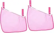 KAILIKETIY Stroller Hanging Storage Bag Baby Stroller Storage Bag Large Capacity Mesh Bag for Baby Essentials Pink