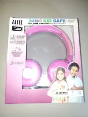 Altec Lansing MZX4410 2-in-1 Bluetooth Kid-Safe Headphones, Princess Pink
