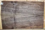 Figured Claro Walnut Wood 0691 Luthier Solid Body Guitar Top Set 22x 15x .500