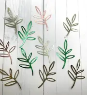 Die Cuts Olive Leaf Sprays 10 Pieces Leaf Branch Foil Mirror Specialty Basic Car