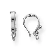 Charm Enhancer Slide Attacher Snap Bail Clasp For Omega Pearl 14K White Gold