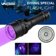 Waterproof UV LED Scuba Diving Torch Flashlight Underwater 100M Lamp Battery