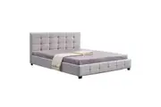 Linen Fabric King Deluxe Bed Frame Beige