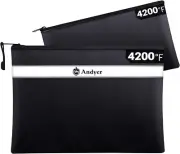 Fireproof Document and Money Bag Set - 2 Pack Waterproof Safety Pouches