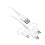 EFM 2m 3-in-1 USB-A Cable - White EFCASAE900WHI