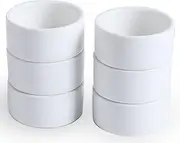 1oz Mini Porcelain Ramekins Set of 6,Small Ceramics Souffle Dish, 30ml White