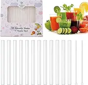 50 Hard Plastic Straws Short Reusable Clear Drinking Straws with 2 Straw Cleaners Length in 6-Inch (15cm) for Kids cup/coffee/Juice/wine tumblers, BPA free Dishwasher safe.