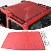 Red Sunshade Mesh Soft Top Bikini Blocks UV Full Cover for 18+Jeep Wrangler JL (for: Jeep)