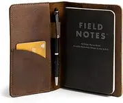 Leather Worx, Notebook Cover for Field Notes (3.5 x 5.5 in. Journal not Included) with Card and Pen Holder, Protective Storage for Notebook, Full Grain Leather, Handmade, Bourbon Brown, Bourbon Brown,
