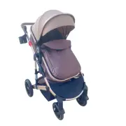 Newborn Infant Toddler Baby Pram 3 in 1 Convertible Baby Stroller with Cradle