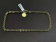 18k Yellow Gold Dangling Coin Charm Chain Link Anklet 8 Inches