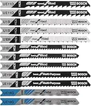 BOSCH U12BC 12-Piece U-Shank Jigsaw Blade Assorted Set Ideal for Thin-Metal Cutting and Wood Applications