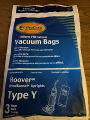 HOOVER WIND TUNNEL TYPE Y VACUUM BAGS.... 3 PACK Micro Filtration