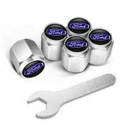 5pcs Car Wheel Tire Valve Caps with Wrench Decoration For Ford Escape Kuga Mondeo Fiesta Focus 2 Fusion Ranger Explorer Everest-Motor Vehicle Wheel...