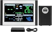 Weather Station, Weather Station Indoor Outdoor, Digital Home Weather Thermometer with Temperature Humidity, Home Weather Stations, Weather Clock Station Color Screen for Home